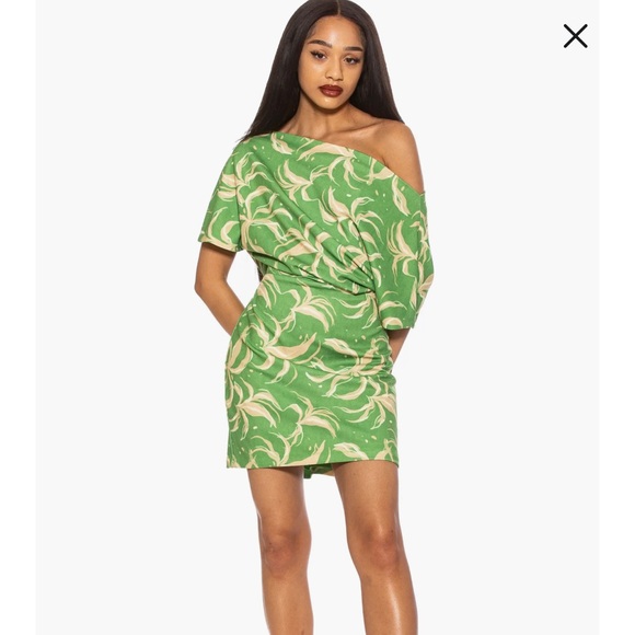 Alexia Admor Dresses & Skirts - Alexia Admor Suri Draped One-Shoulder Minidress Green Small NWT